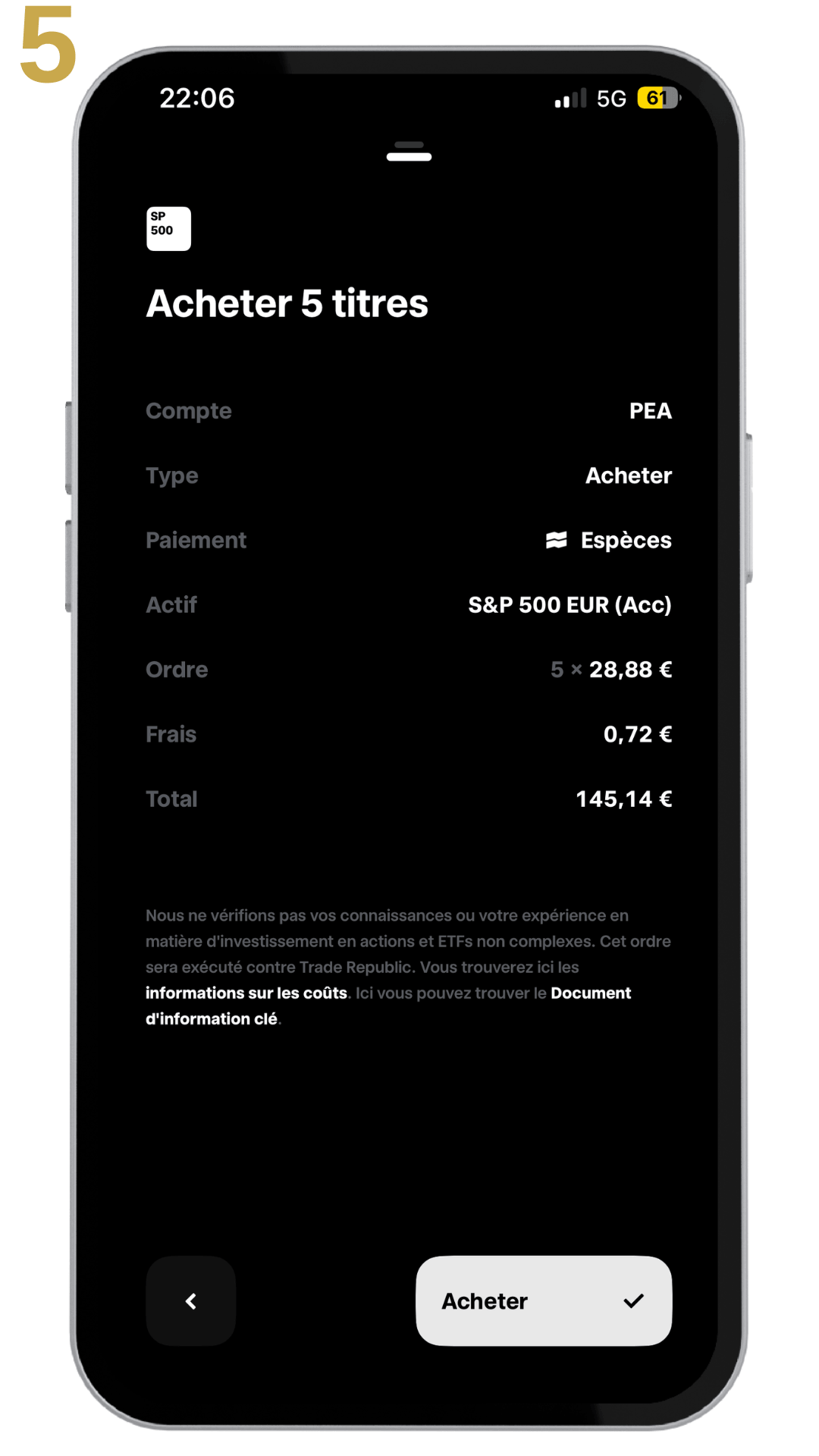 Acheter des actions PEA Trade republic