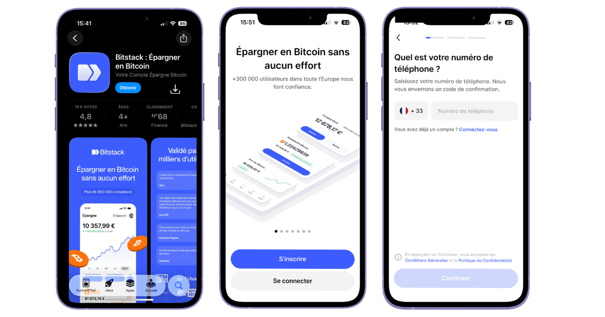 Inscription sur Bitstack