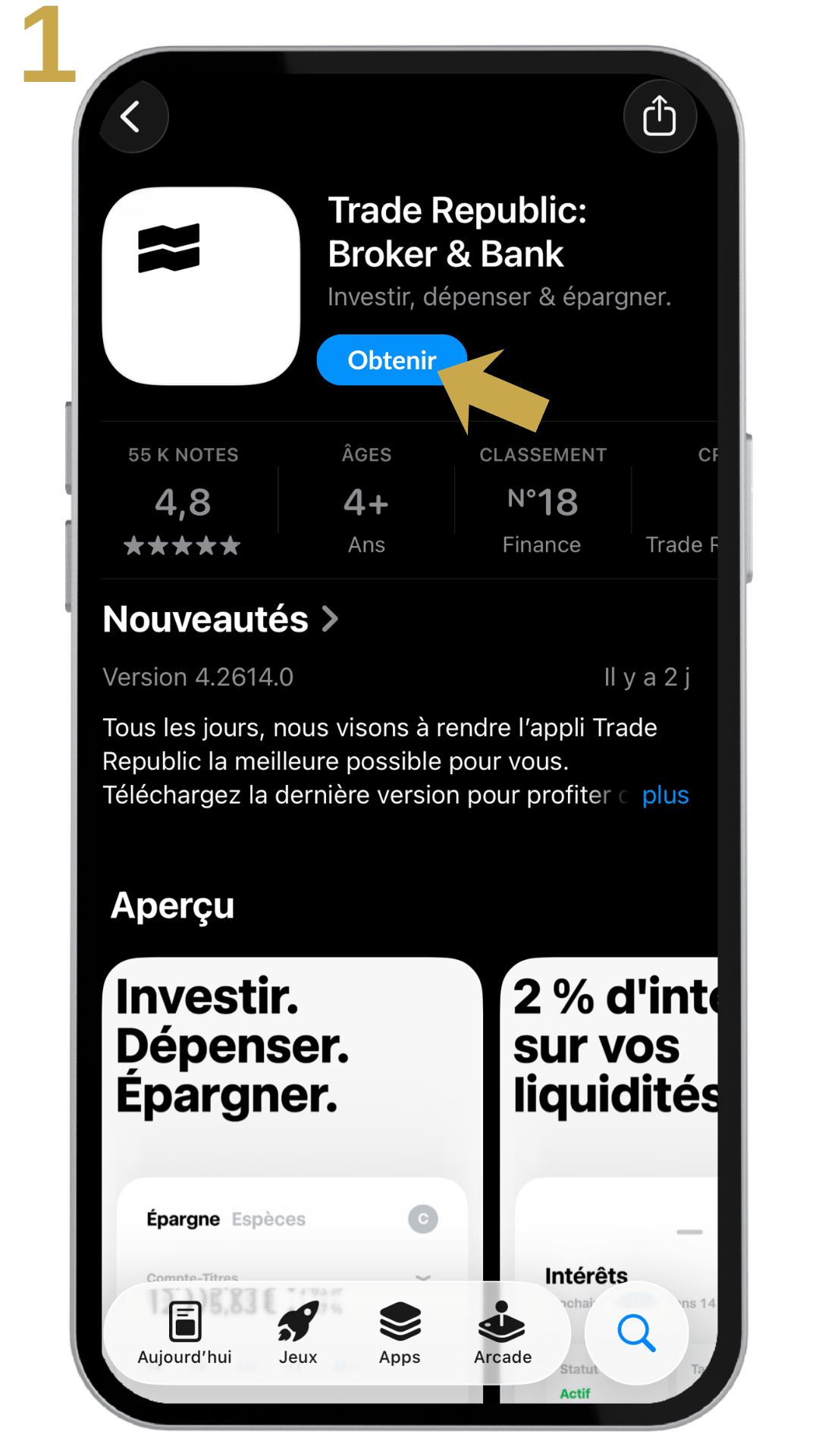 ouvrir un pea sur trade republic - étape 1